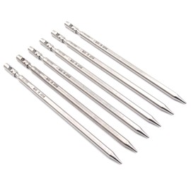 ELLISSE MK-200TI Forged 64 Titanium Pegs, Ellisse Stake, 7.9 inches (200 mm), Made in Japan (Set of 6)
