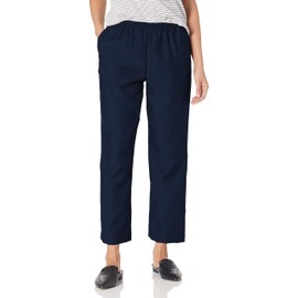 Alfred Dunner Women's Pull-On Style All Around Elastic Waist Polyester Cropped Missy Pants, Navy, 10