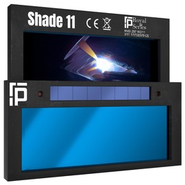 The Heir Single 1.0 | Shade 11 HD Auto Darkening Welding Lens | 2" x 4 1/4" x 0.2" | Darkens Automatically And Ultra Clear | Blue/Gray Front - True Color Weld View | Ridge Products Royal Series