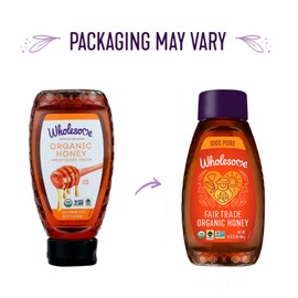 Wholesome Organic Honey, Pesticide Free, Fair Trade, Non GMO & Non Glyphosate, 16 Ounce Squeeze Bottle (Pack of 2)