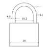 Wake Sangyo TWE VA-030 Keyed Cylinder Lock, Brass, 1.2 inches