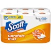 Scott ComfortPlus Toilet Paper, 12 Double Rolls,231 Sheets per Roll,