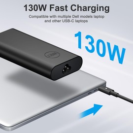 Iretod Charger for Dell Laptop Computer 130W USB C Fast Power Adapter