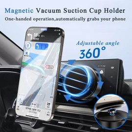 360 Rotatable Car Magnetic Phone Holder, Magnetic Phone Holder for car，Magnetic Suction Phone Mount, 360°Portable Phone Holder,Electric Vacuum Magnetic Car Phone Mount