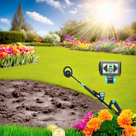 allsun Beginners Handheld Metal Water Proof Detector with Adjustable 32"-40" Search Coil and LCD Display