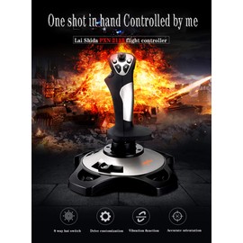 PXN Flight simulator controls 2113 pc flight joystick controls with Vibration Function and Throttle Controls Wired Flight Stick for PC Windows XP/VISTA/7/8/10/Computer/Laptop(PC only)