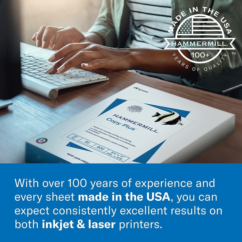 Hammermill Printer Paper, 20 lb Copy Plus, 8.5 x 11-1