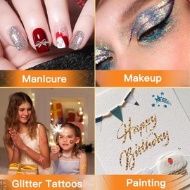 Juego de tatuajes con purpurina para niños, juego de tatuajes con purpurina 36 colores 30 pegatinas luminosas dibujos animados, arte corporal para fiesta fácil para niños