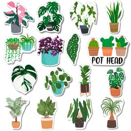 AKUJI 16 Plant Magnets for Fridge & Kitchen - Nature & Decor Potted Plants | Refrigerator Magnet Accessories & Gifts for Plant Lovers - Monstera & Cactus Aesthetic Office Locker | Gifts Plant Lovers