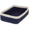 Boston International Navy Blue Jute Guest Napkin Caddy, 9.5" x