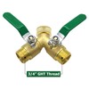 Hooshing Garden Hose Splitter 2 Way Heavy Duty Brass Full