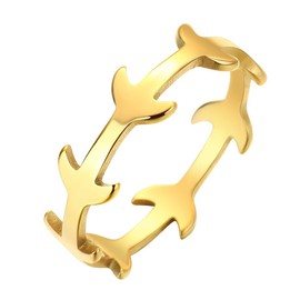 LUTAKU Stainless Steel Midi Ring Celestial Moon Women Girls Half Moon Finger Ring Jewelry Gift, Metal