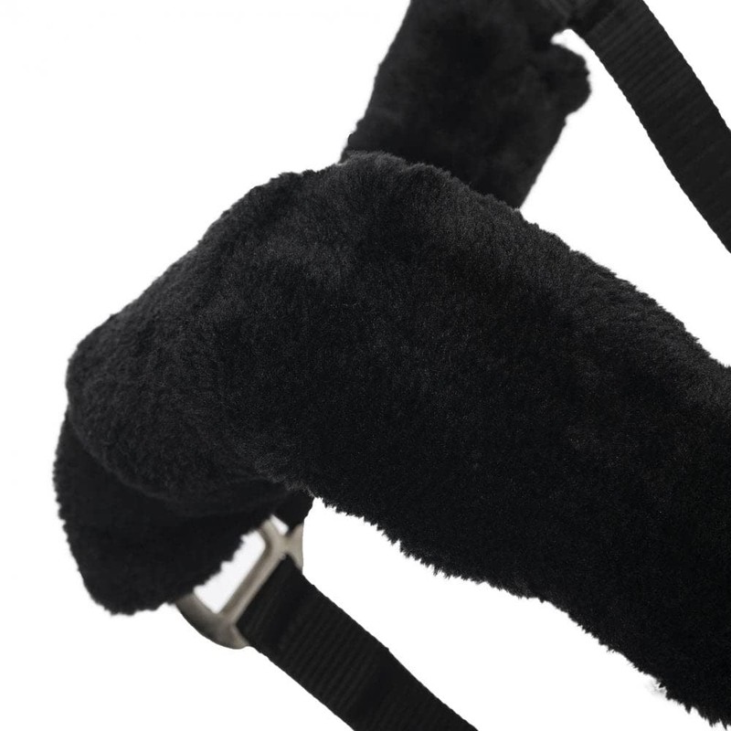 LeMieux Comfort Headcollar for Horses - Black - Soft Fleece