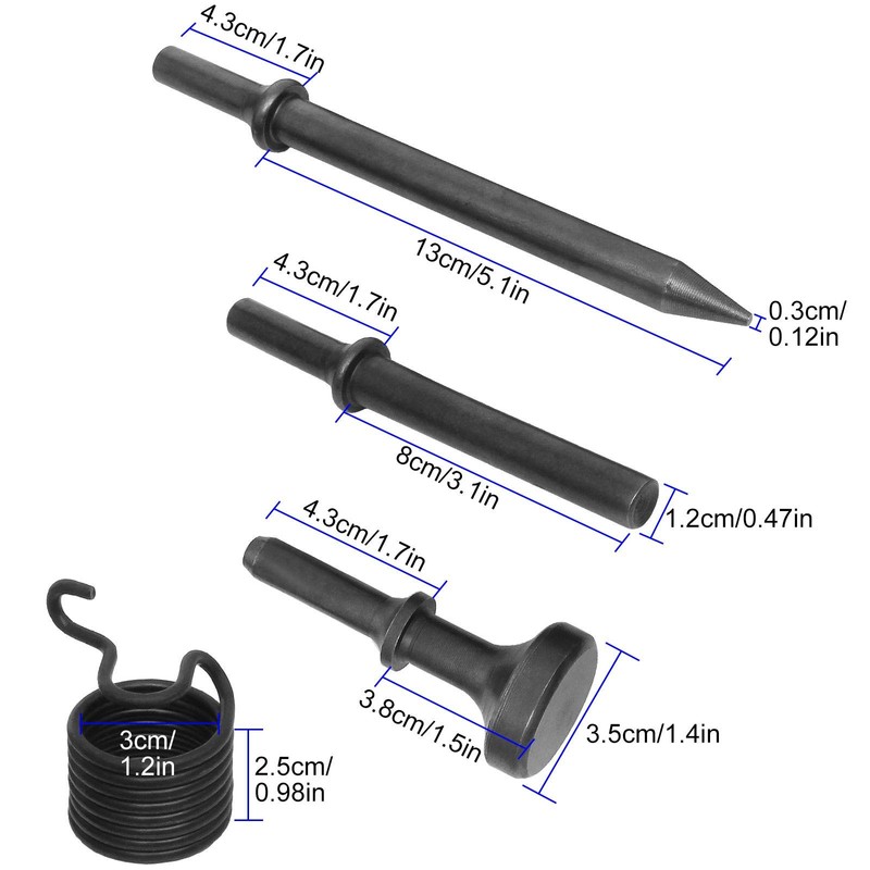 8 Piece Air Chisel Set Pneumatic Chisel Air Hammer Punch