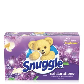 Snuggle Exhilarations Fabric Softener Dryer Sheets, Lavender & Vanilla Orchid, 70 Count