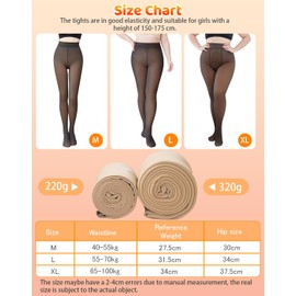 TOWOOZ Fleece Lined Tights Winter Tights Women Elastic High Waist Fleece Legging for Women Warm Thick Fleece Tights for Women Slim Figure and Hip Lift Design Women Tights Pantyhose Women