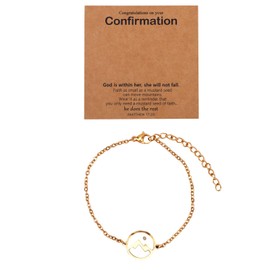 Mikovivi Mustard Bracelet, Stainless Steel Confirmation Bracelet with Encouragement Card Confirmation Gifts Mustard Jewelry for Girls