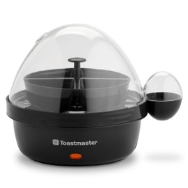 Toastmaster Rapid Electric Egg Cooker with Auto-Off - 7-Egg Capacity - For Soft, Medium & Hard Boiled Eggs - Egg Boiling Gadget with Poaching Tray