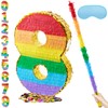 PCFING 20 Inch Number 8 Piñata Rainbow with 30 Inch