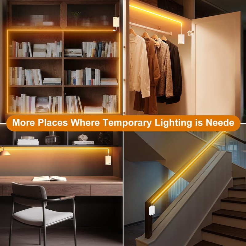 OMIKA COB Motion Sensor Light Strip Indoor, 6.56ft 640LEDs 2700K