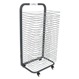 READY 2 LEARN Art Drying Rack - Sturdy Art Organizer for Paintings and Drawings - 25 Shelves - Steel - 4 Casters - 2 Locking Wheels - 37.75"H x 17.75"W