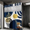 Boho Mid Century Modern Hookless Shower Curtain with Snap in