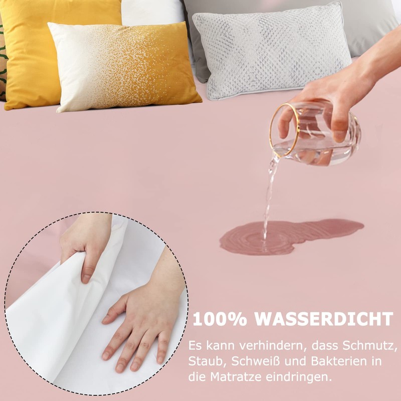 Mattress Protector Waterproof 90 x 200 cm Fitted Sheet Breathable