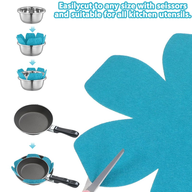 Pack of 6 Pan Protectors, Felt Pan Protectors, Stacking Protection,
