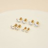 4 Pairs Screw Back Star Heart Square Round Stud Earrings