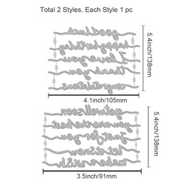 INFUNLY 2PCS Creative Blessing Words Cutting Dies for Card Making Happy Birthday Text Die Cuts I Love You Words Die Cuts Embossing Stencils Template for DIY Scrap-Booking Decor Wedding Birthday Card
