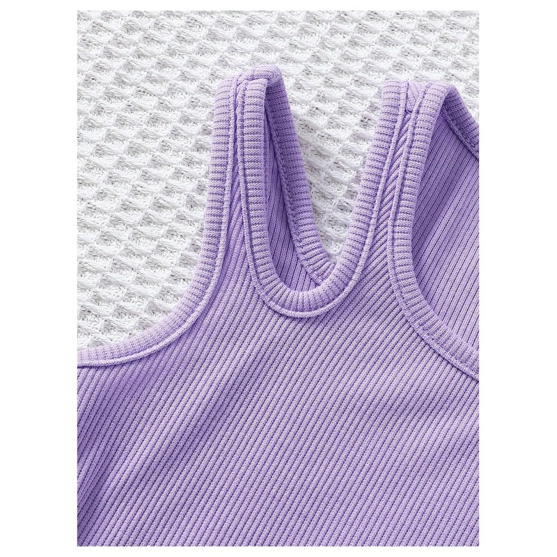 OYOANGLE Toddler Girl's 4 Pack Ribbed Knit Crop Tank Tops