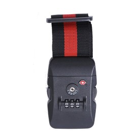 Logic Suitcase Belt, TSA Lock (12 Colors, Black x Red) [Anti-theft, Loss, and Cargo Collapse] Travel Belt, Adjustable Length, For Overseas Travel, Business Trips, Suitcase Band, Travel Bag, Airplane