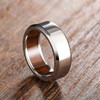 King Will 8mm Silver Titanium Ring Inlaid Wood Inner Hole