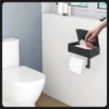 JiangLin Edelstahl Toilettenpapierhalter Ohne Bohren, Klopapierhalterr Schwarz mit Feuchttücherbox, Selbstklebend