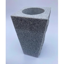Granite Memorial Vase Tapered 6"x6"x10" Gray