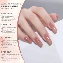 Vishine 16ml Semi Permanent Clear Gel Nail Polish Soak Off UV LED Nail Art Manicure Home DIY L287 Peach