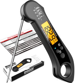 Meat Thermometer Digital, Instant Read Meat Thermometer for Grill and Cooking, IP66 Waterproof Food Thermometer for Kitchen and Outside, BBQ, Turkey, Candy, Liquids, Beef