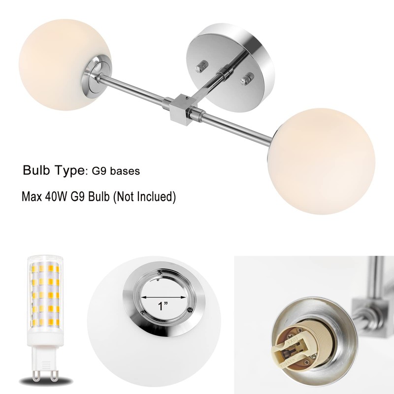 BAODEN Modern Wall Sconce 2-Lights Industrial Mid Century Bathroom Vanity