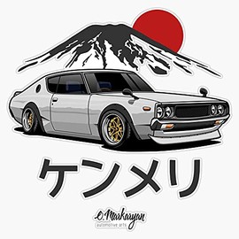 Skyline Gtr Kenmeri (White) Bumper Sticker Window Vinyl Decal 5"