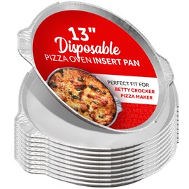 13" Pizza Maker Insert Pan for 12-Inch Countertop Pizza Oven, Indoor Pizza Maker Machine for Home - Round Disposable Aluminum Electric Pizza Oven Pan Liner for Betty Crocker and More (25 Pack)