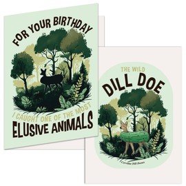 The Wild Dill Doe Birthday Card Funny Deer Pickle Adult Humor Card (Dill Doe) 1 Pack