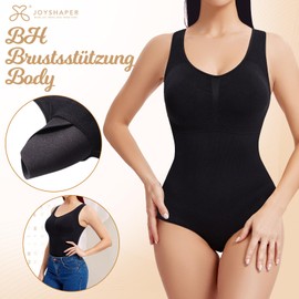 Joyshaper Body Shaper Women's Bodice Body Strong Shaping Shapewear Tummy Control Bodysuit Removable Chest Pad Shaping Body, black