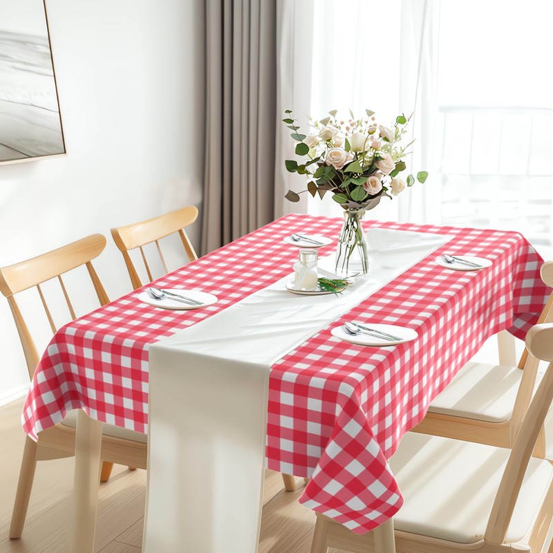 OLIVBIN 2 Pack Red Gingham Picnic Tablecloths - 54 *
