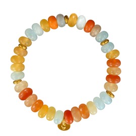 happymaker - Perlenarmband Damen, Edelstein Armband mit - Aquamarin und Jade - Heilsteine Armband, Schmuckschachtel, handgefertigt in Deutschland