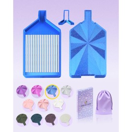 Silky Diamond Painting Tray with Lid, Diamond Painting Accessories, Diamond Art Tray with Prismatic Shine Lid, Diamond Art Accessories and Tools for 5D Diamond Painting Beads, Silky Sapphire