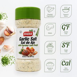 Badia Garlic Salt with Parsley 11 oz – Savory Blend with Bold Garlic Flavor, Salt & Bright Herb Finish