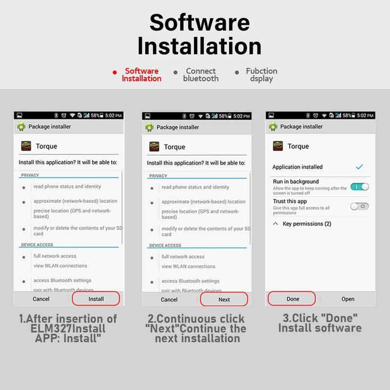 Mini Bluetooth OBD2 Scanner, Car Diagnostic Scan Tool for Android