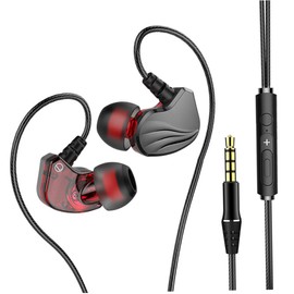 Gatuida Wired in Ear Bass Earphones with Volume Control Soft Earmuffs for Mobile Phones and Tablets Heavy Bass Headset for Sound and Noise Isolation