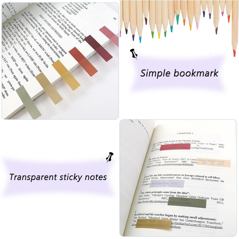 1200 Pcs Page Markers Sticky Index Tabs Writable Index Labels