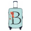 Travel Luggage Cover Elastic Blue Suitcase Protector Bag,Black Letter B